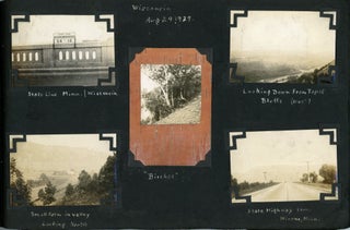 1929 MID-WEST TRAVEL PHOTO ALBUM WORKING ON TREES