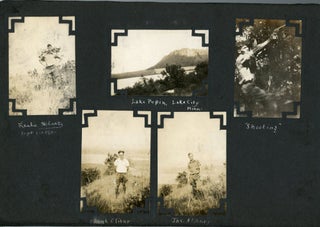 1929 MID-WEST TRAVEL PHOTO ALBUM WORKING ON TREES