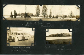 1929 MID-WEST TRAVEL PHOTO ALBUM WORKING ON TREES