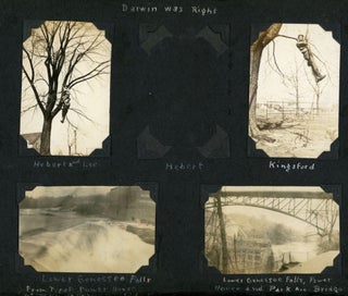 1929 MID-WEST TRAVEL PHOTO ALBUM WORKING ON TREES