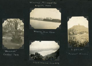 1929 MID-WEST TRAVEL PHOTO ALBUM WORKING ON TREES