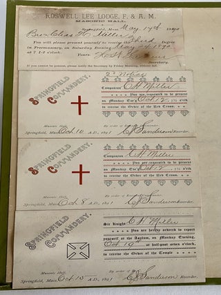 1890s - 1950S HUGE SCRAPBOOK ONE MAN'S MASONIC MEMBERSHIP