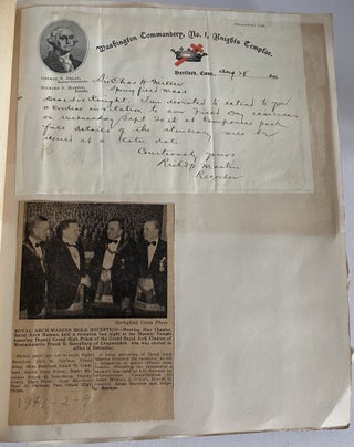 1890s - 1950S HUGE SCRAPBOOK ONE MAN'S MASONIC MEMBERSHIP
