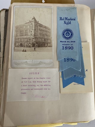 1890s - 1950S HUGE SCRAPBOOK ONE MAN'S MASONIC MEMBERSHIP