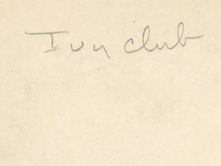 IVY CLUB PRINCETON UNIVERSITY PHOTO COLLECTION 1925-1926