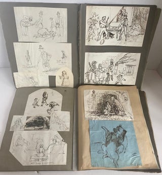 Item #358 1850s ORIGINAL PEN & INK DRAWINGS by CATHERINE MARY WEBBER - WOMAN ARTIST. Catherine...