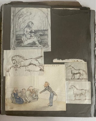 1850s ORIGINAL PEN & INK DRAWINGS by CATHERINE MARY WEBBER - WOMAN ARTIST