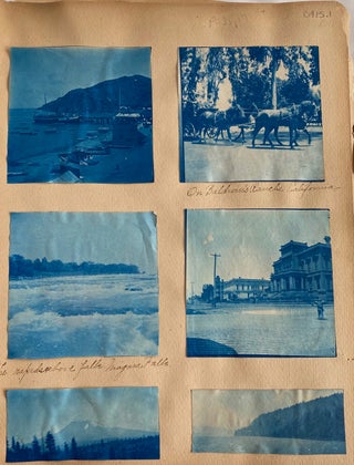 Item #379 1899-1901 TRAVEL & HOME PHOTO ALBUM YELLOWSTONE CALIFORNIA CYANOTYPES