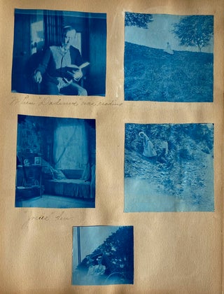 1899-1901 TRAVEL & HOME PHOTO ALBUM YELLOWSTONE CALIFORNIA CYANOTYPES