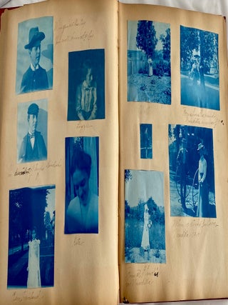 1899-1901 TRAVEL & HOME PHOTO ALBUM YELLOWSTONE CALIFORNIA CYANOTYPES