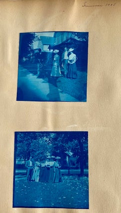 1899-1901 TRAVEL & HOME PHOTO ALBUM YELLOWSTONE CALIFORNIA CYANOTYPES