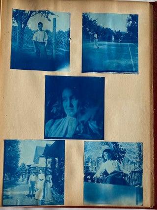 1899-1901 TRAVEL & HOME PHOTO ALBUM YELLOWSTONE CALIFORNIA CYANOTYPES