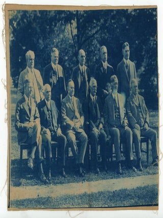 Item #424 PRESIDENT CALVIN COOLIDGE & CABINET SILK CYANOTYPE PHOTO