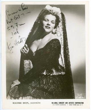 ACTRESS SINGER WINIFRED HEIDT SIGNED PHOTOS and more OPERA 1940s