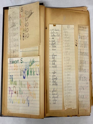 CHILD'S ART SCRAPBOOK HOMEWORK AWARDS ETC - CHICAGO BOY 1950s
