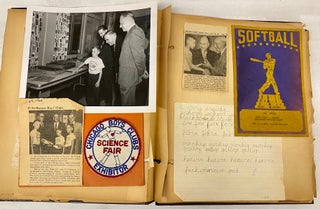 CHILD'S ART SCRAPBOOK HOMEWORK AWARDS ETC - CHICAGO BOY 1950s