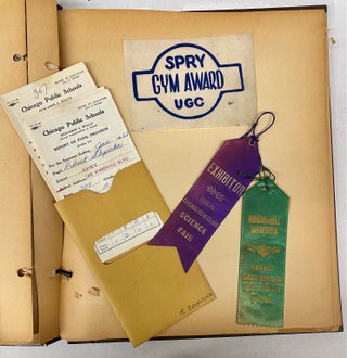CHILD'S ART SCRAPBOOK HOMEWORK AWARDS ETC - CHICAGO BOY 1950s