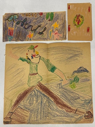CHILD'S ART SCRAPBOOK HOMEWORK AWARDS ETC - CHICAGO BOY 1950s