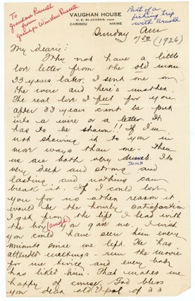 HANDWRITTEN LOVE LETTERS WINSLOW RUSSELL to WIFE EVA and FAMILY 1900-1928