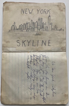 Item #471 1944 CHILD'S SCHOOL NOTEBOOK of ART DRAWINGS - NYC