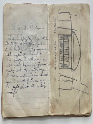 1944 CHILD'S SCHOOL NOTEBOOK of ART DRAWINGS - NYC