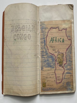 1944 CHILD'S SCHOOL NOTEBOOK of ART DRAWINGS - NYC