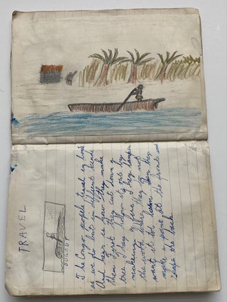 1944 CHILD'S SCHOOL NOTEBOOK of ART DRAWINGS - NYC
