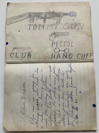 1944 CHILD'S SCHOOL NOTEBOOK of ART DRAWINGS - NYC