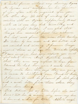 HANDWRITTEN LETTER COLLECTION - SPOONER FAMILY RI, CT 1860-1898 CIVIL WAR MENTIONS