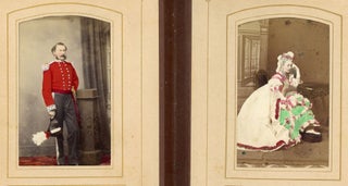 VICTORIAN CDV PHOTO ALBUM - HAND-TINTED PHOTOS