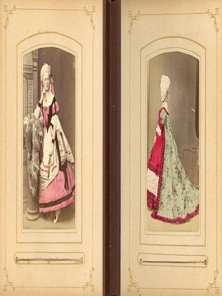 VICTORIAN CDV PHOTO ALBUM - HAND-TINTED PHOTOS