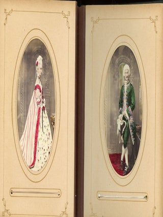 VICTORIAN CDV PHOTO ALBUM - HAND-TINTED PHOTOS