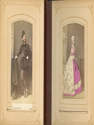 VICTORIAN CDV PHOTO ALBUM - HAND-TINTED PHOTOS