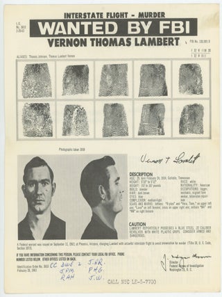 FBI WANTED MUGSHOT NOTICE MAILERS 1961 - 1963