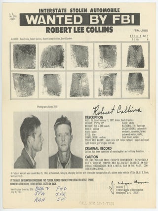 FBI WANTED MUGSHOT NOTICE MAILERS 1961 - 1963