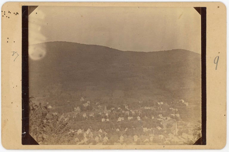 Item #511 SHELBURNE FALLS VILLAGE MA & HUNTLEY HOUSE CABINET PHOTOS 1887. Larkin Mead.