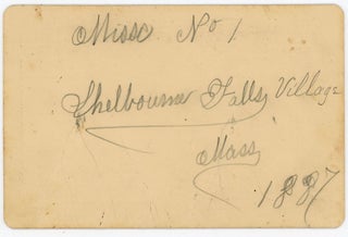 SHELBURNE FALLS VILLAGE MA & HUNTLEY HOUSE CABINET PHOTOS 1887