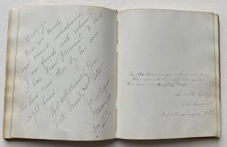 LOVELY 1870s MEMORY BOOK - AUTOGRAPH ALBUM COMPTON VILLAGE NH - DRAWINGS CALIGRAPHY