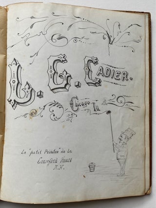 LOVELY 1870s MEMORY BOOK - AUTOGRAPH ALBUM COMPTON VILLAGE NH - DRAWINGS CALIGRAPHY