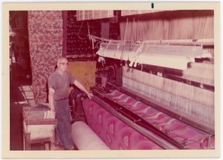 TEXTILE MILL WEAVING LOOMS CARPETS 1970s COLOR SNAPSHOT PHOTO LOT