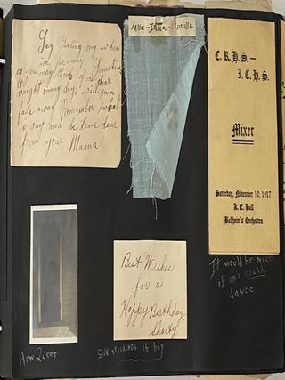 WWI era TEENAGE GIRL'S SCRAPBOOK PHOTO ALBUM - WORLD WAR I REFERENCES - IOWA