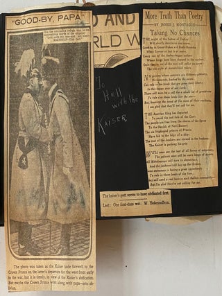 WWI era TEENAGE GIRL'S SCRAPBOOK PHOTO ALBUM - WORLD WAR I REFERENCES - IOWA