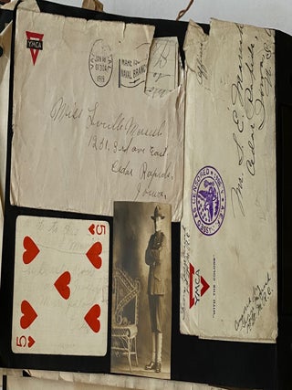 WWI era TEENAGE GIRL'S SCRAPBOOK PHOTO ALBUM - WORLD WAR I REFERENCES - IOWA