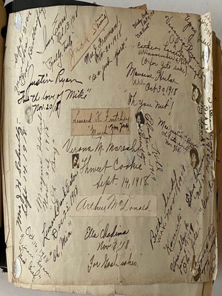 WWI era TEENAGE GIRL'S SCRAPBOOK PHOTO ALBUM - WORLD WAR I REFERENCES - IOWA