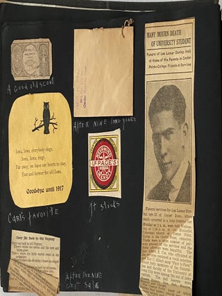 WWI era TEENAGE GIRL'S SCRAPBOOK PHOTO ALBUM - WORLD WAR I REFERENCES - IOWA