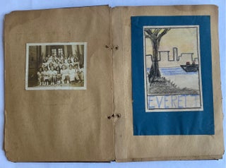 1940 SCHOOL CLASS CHILD ART and LESSONS SCRAPBOOK SKETCHBOOK