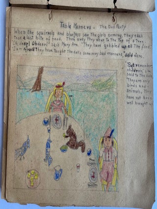 1940 SCHOOL CLASS CHILD ART and LESSONS SCRAPBOOK SKETCHBOOK