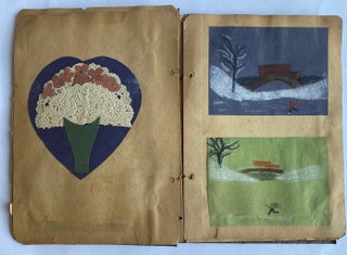 1940 SCHOOL CLASS CHILD ART and LESSONS SCRAPBOOK SKETCHBOOK