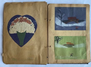 1940 SCHOOL CLASS CHILD ART and LESSONS SCRAPBOOK SKETCHBOOK