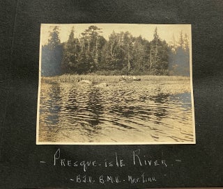 WISCONSIN & MICHIGAN LAKES 1906/1907 LOGGING LUMBER PHOTO ALBUM